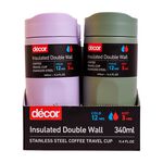 Decor Double Wall S/Steel Travel Mug 340ml