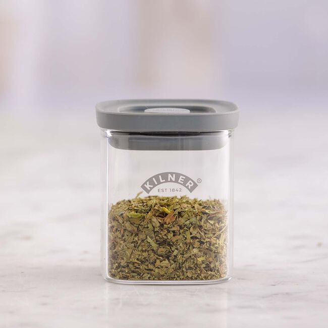 Kilner Fresh Square Glass Spice Jar, 0.16L