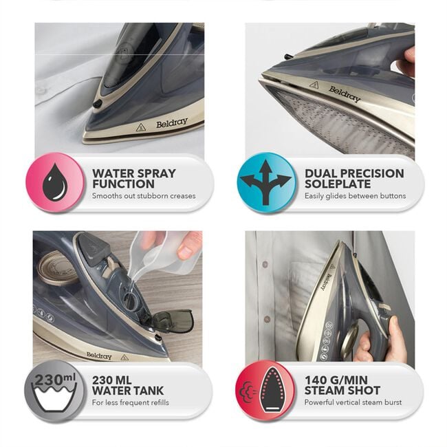 Beldray 2-in-1 2600W Cordless Steam Iron