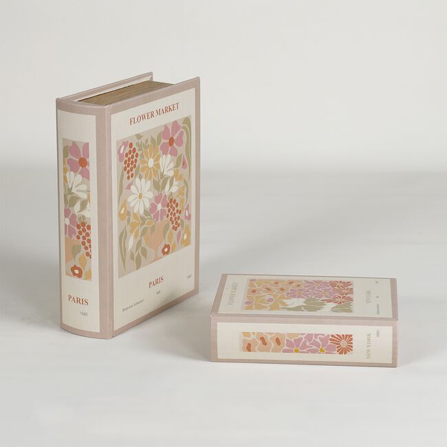Flower Market Set of 2 Book Storage Boxes