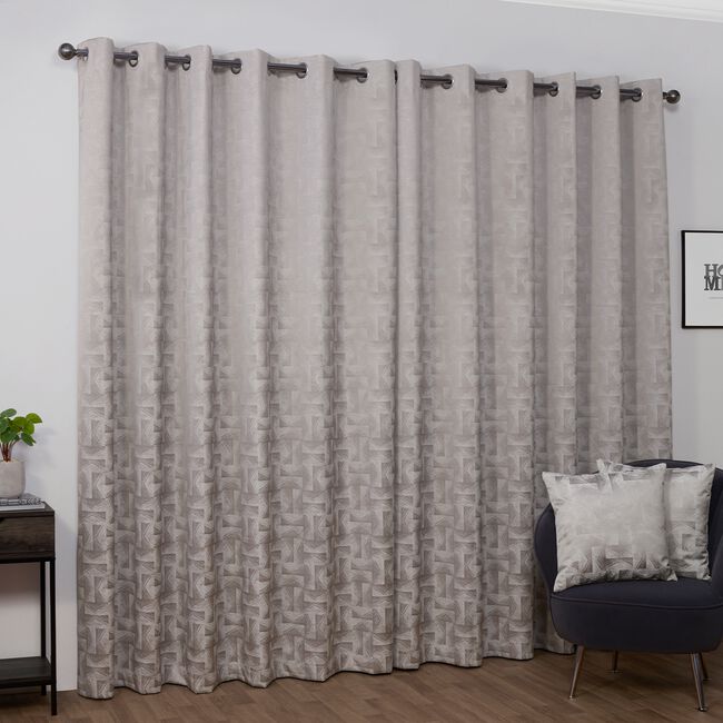 BLACKOUT & THERMAL GRAPHIC GEO GREY  66x54 Curtain