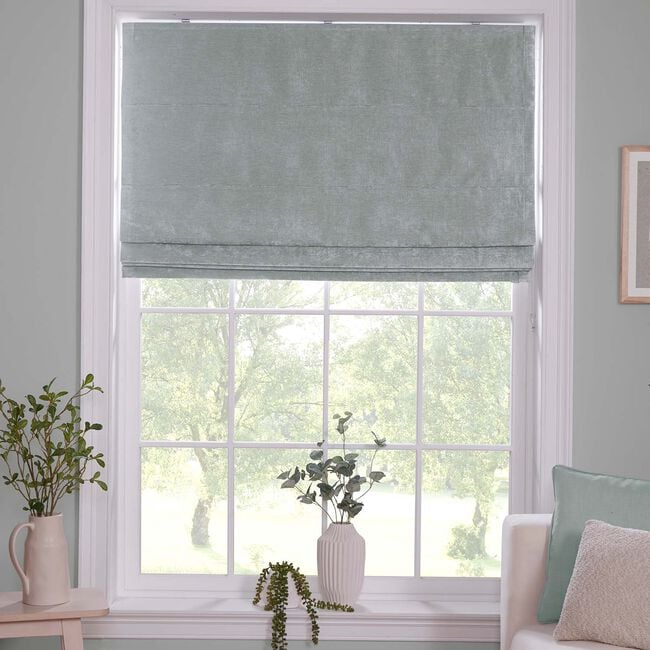 BLACKOUT & THERMAL TEXTURED DUCK EGG 90X140cm Roman Blind