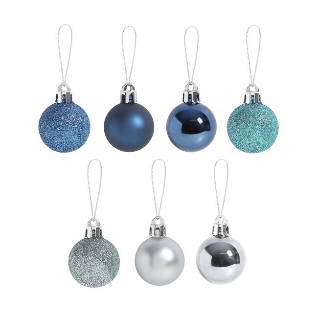 49 PACK BLUE & Silver Bauble Set