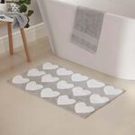 Hearts Tufted Bath Mat 50cm x 80cm - Grey