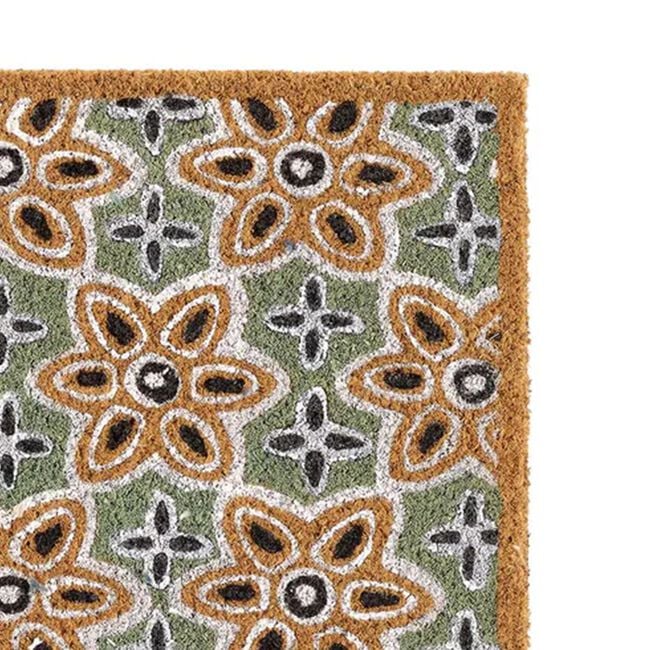 My Mat Sage Woodblock Coir Door Mat 45cm x 75cm