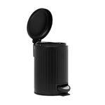 PIFCO RIBBED 3L BLACK Bathroom Bin
