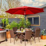 3M CRANK & TILT Sun Parasol - Red