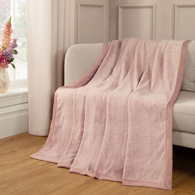 NICOLE DAY HERRINGBONE MAUVE 150x200cm Throw