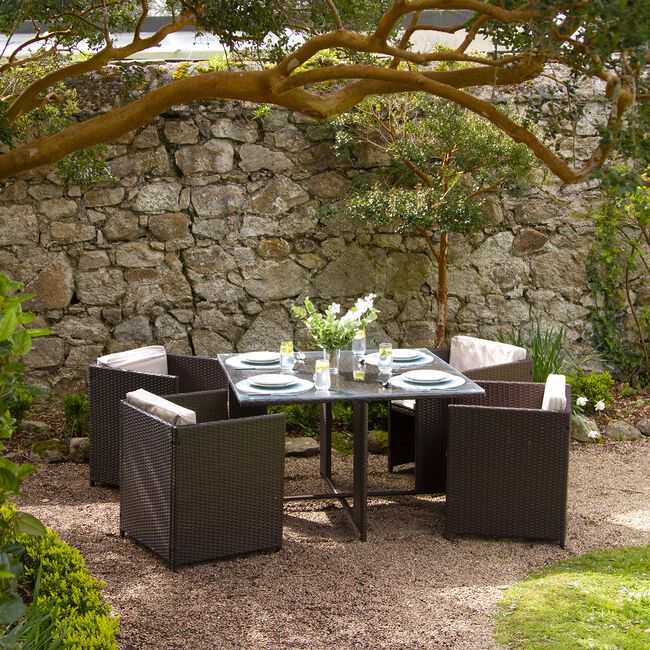 Capri 5-Piece Rattan Cube Set
