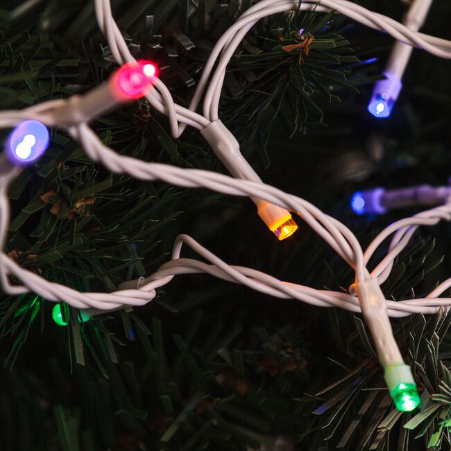 200 MULTICOLOUR Led Lights W/ White Cable