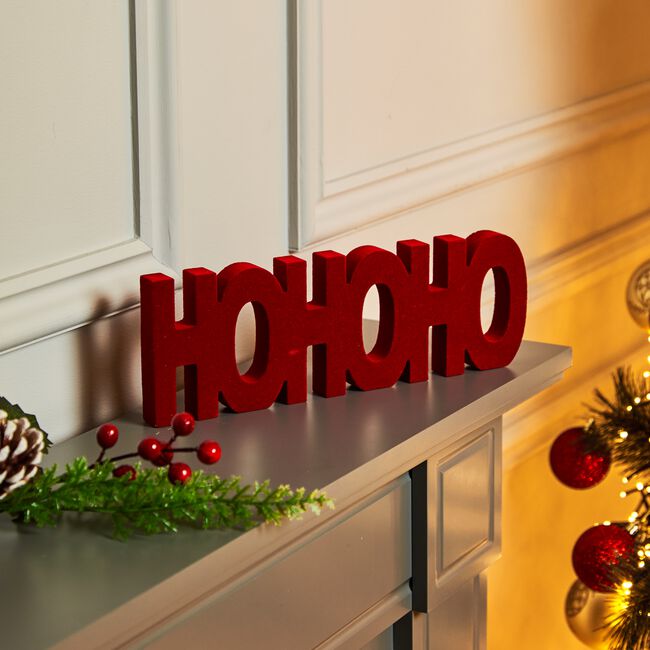 Hohoho Red Velvet Christmas Decoration