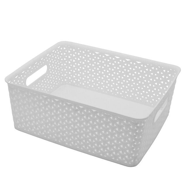 Geometric Storage Basket 14.5L - White