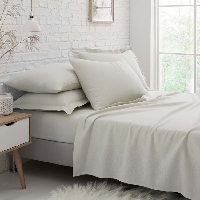 SINGLE FLAT SHEET Brushed Cotton Cream 