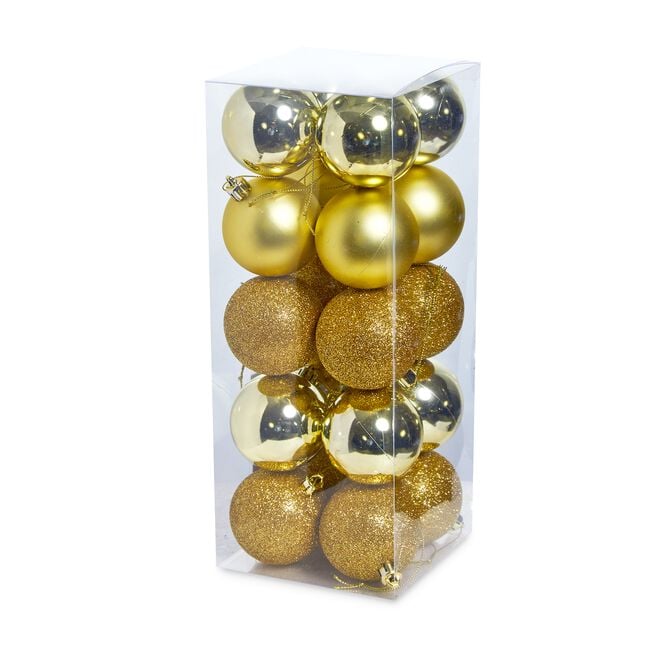 Gold Bauble Set - 20 Pack
