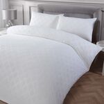 SINGLE DUVET COVER Trellis Waffle Jacquard White