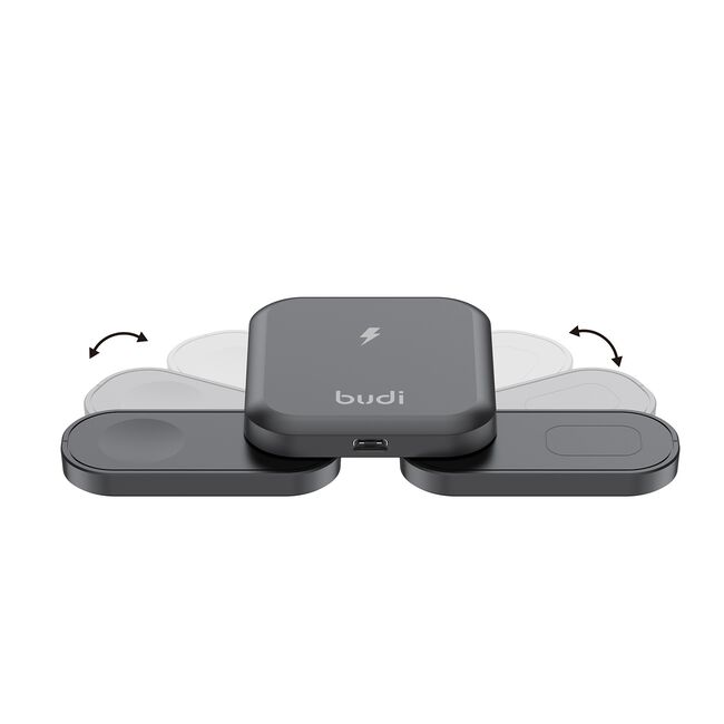 Budi Black 3 in 1 Foldable Wireless Charger 20W