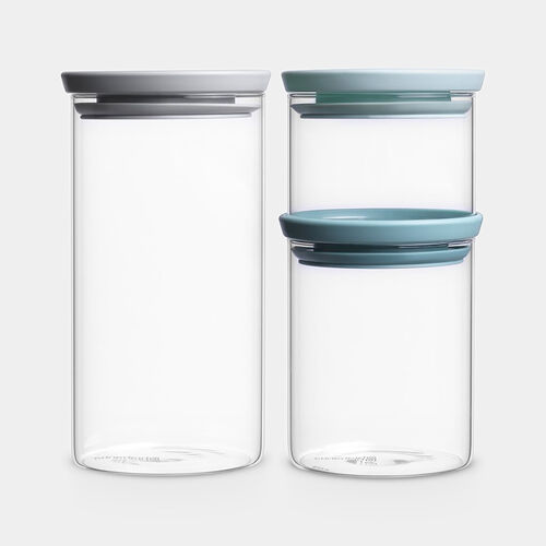 Brabantia Stackable 3 Glass Jar Set 