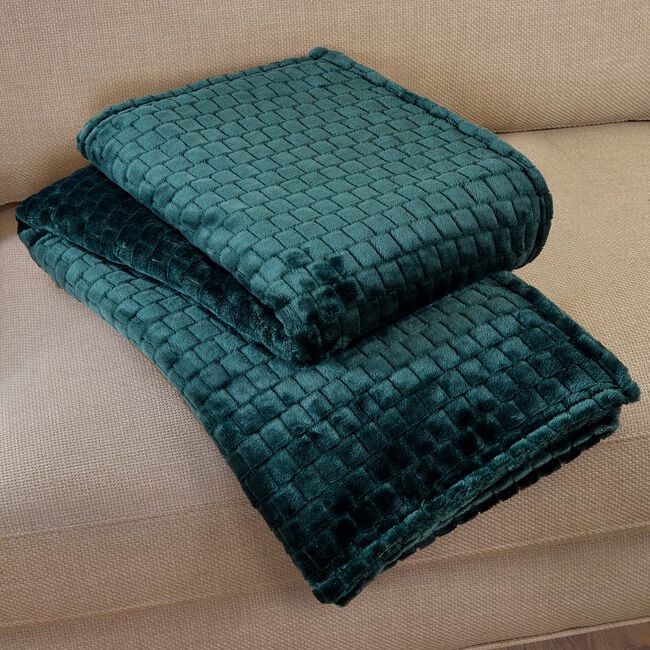 RUANE JACQUARD VELVET GREEN 150x200cm Throw