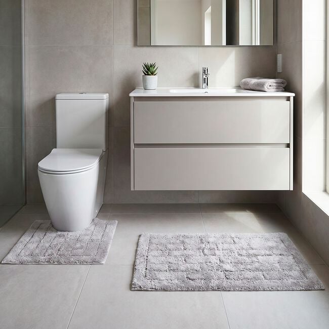 COTTON BRICK DOVE GREY 50x80 Bath Mat