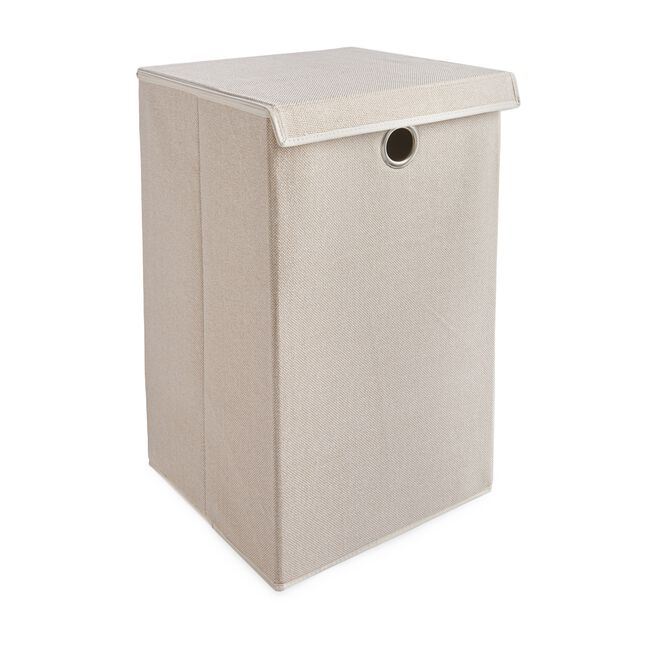 Tweed Beige Foldable Laundry Hamper