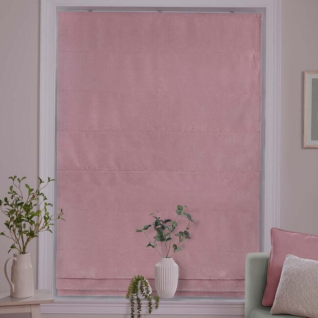 BLACKOUT & THERMAL TEXTURED ROSE 90X140cm Roman Blind