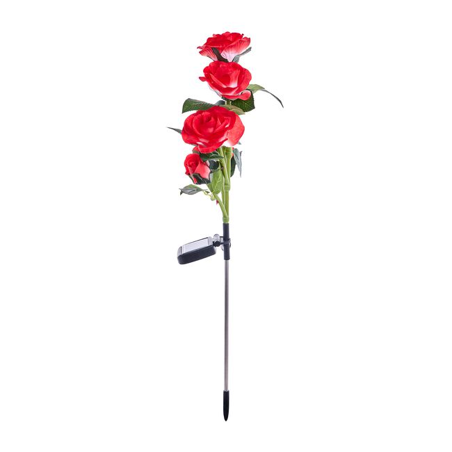 Red Rose Solar Garden Stake Light