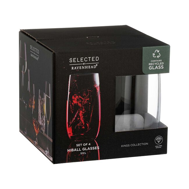 Selected Kings 510ml 4pk HiBall Glasses