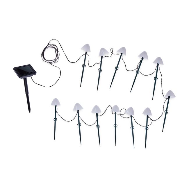 12 Mini Mushroom Warm White Solar Lights