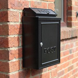 Postplus Classic Diecast Steel Letterbox Black