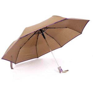 Susino Semi-Auto Compact Brown Umbrella with Cover