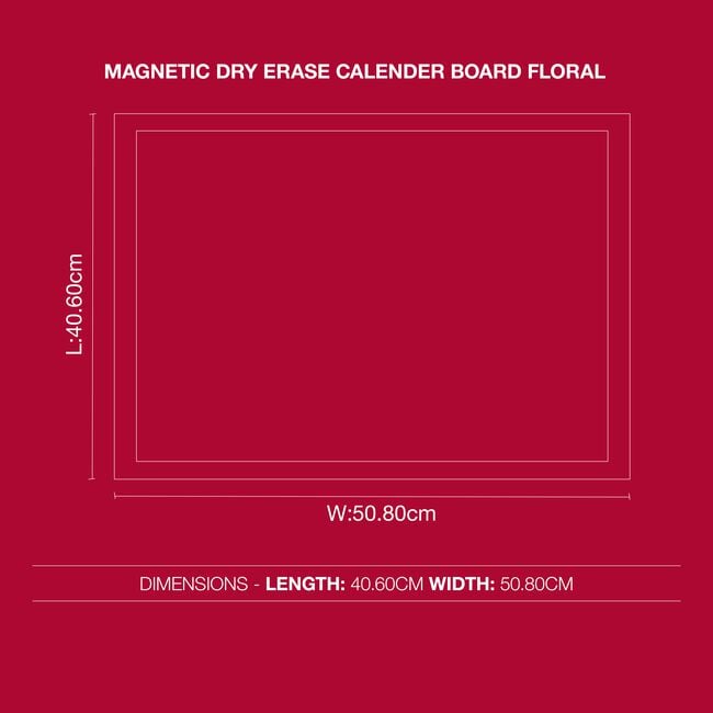 Magnetic Dry Erase Calendar Board Floral
