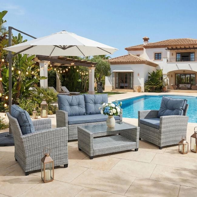 Toscana Rattan Sofa Set 4 Piece