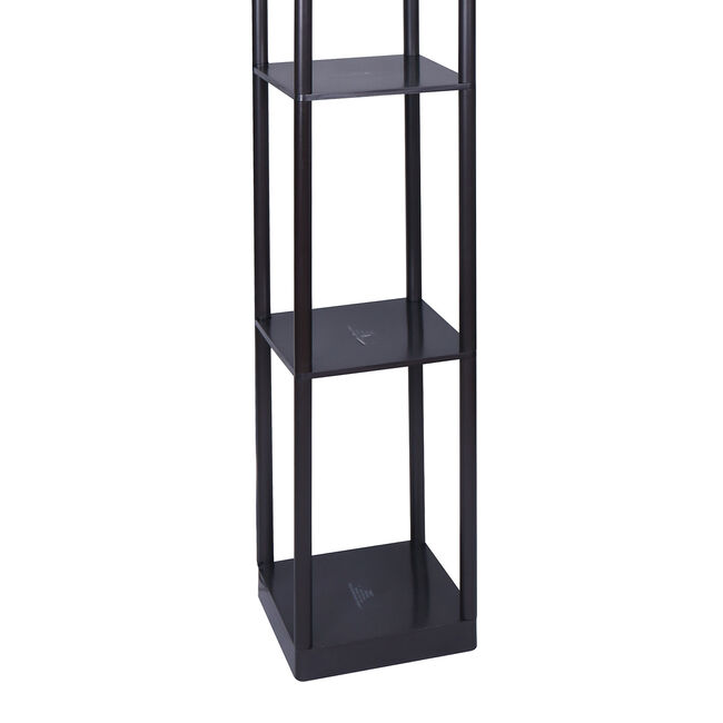 Floor Lamp with Shelves 1.6m - Black