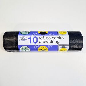 10 Pack 100L Refuse Drawstring Sacks
