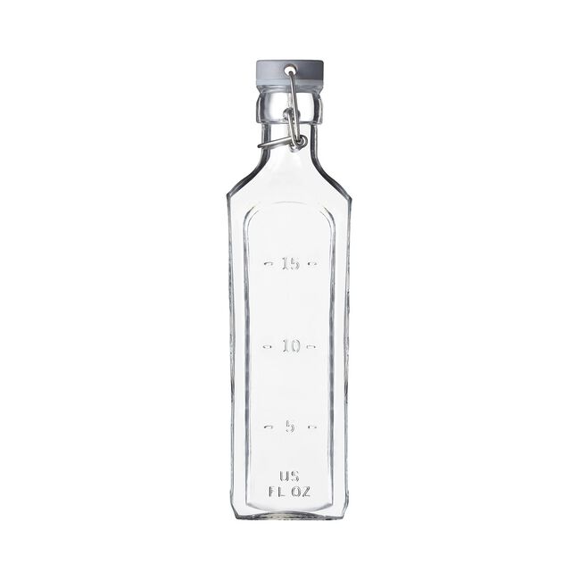 KILNER SQUARE WIDE MOUTH .6L Cliptop Bottle 