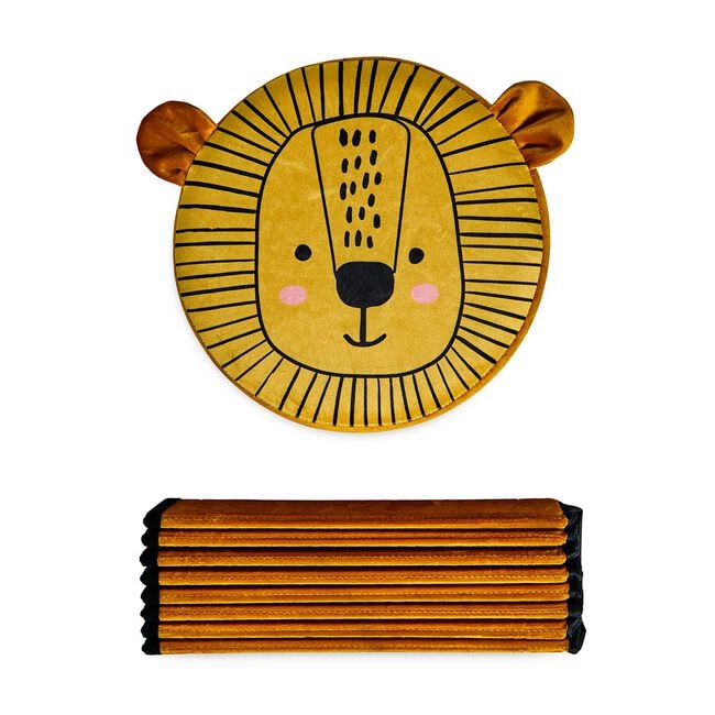 Lion Folding Ottoman - Yellow