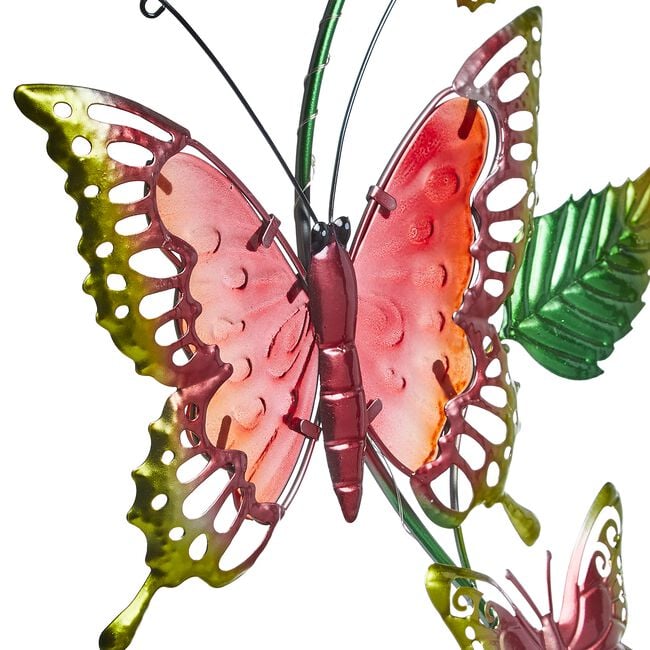 Solar Butterfly Vine Wall Light Art