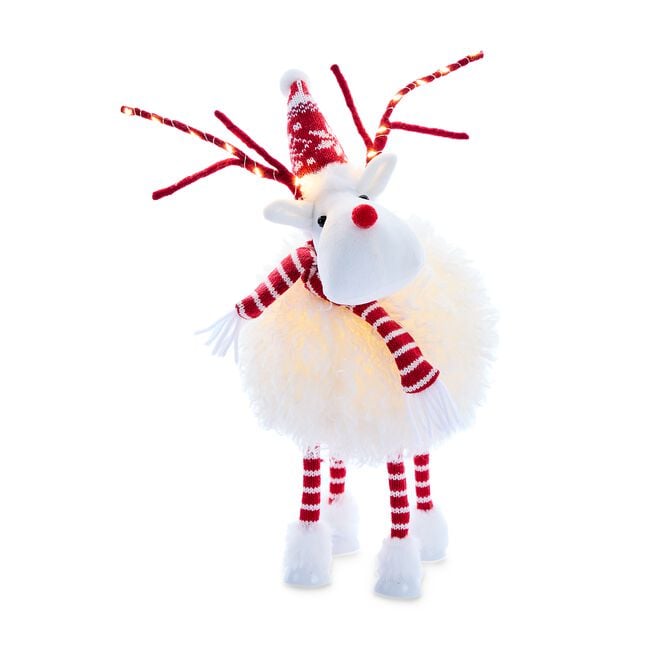 Light Up Moose With a Hat And Scarf