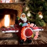 Santa Airplane with LED Merry Christmas 13.5cm