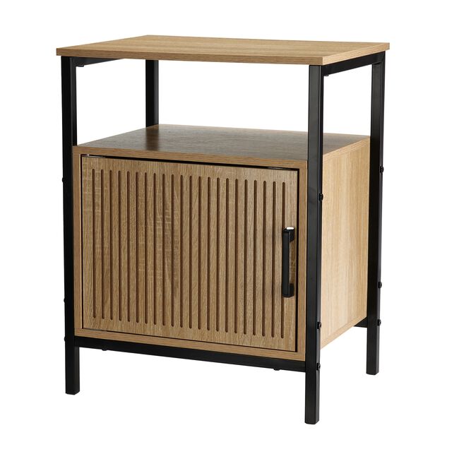 One Drawer Cabinet with Black Metal Frame