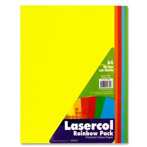 Lasercol A4 80gsm Paper 100 Sheets - Rainbow