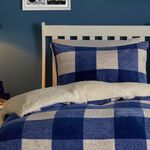 SINGLE DUVET COVER Bedlam Cosy Theo Check Blue