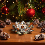 Cashel Living Silver Crystal Lotus Tealight Holder