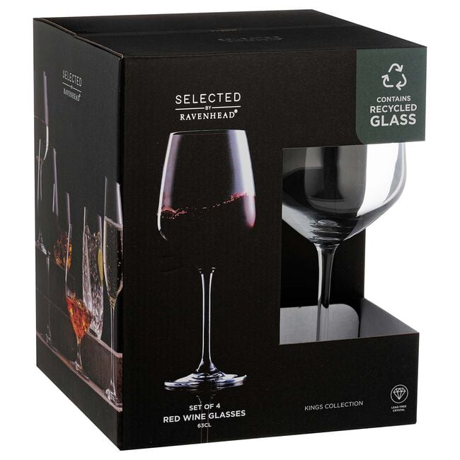 Selected Kings 630ml 4Pk Red Wine Glasses