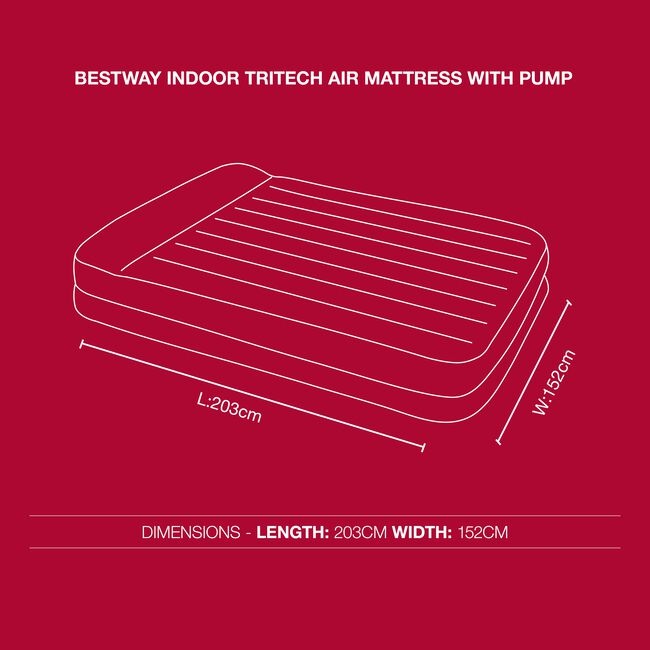 BESTWAY Indoor TriTech Air Mattress - 203x152cm