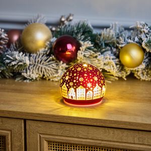CASHEL LIVING LED CHRISTMAS RED Small Glass Ball