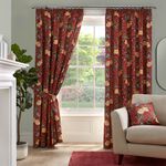 DREAMS & DRAPES Sandringham Red 66x54 Curtain