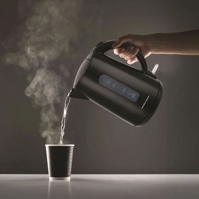 HAMILTON BEACH ESSENTIALS 1.7L BLACK Rapid Boil Kettle