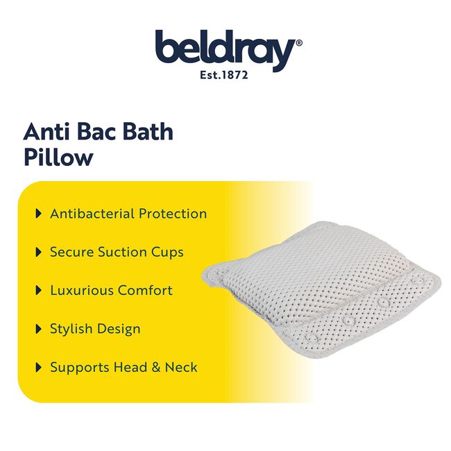 Beldray Antibac White Bath Pillow