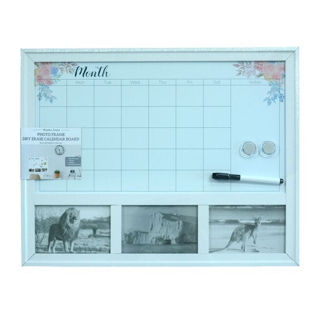 Photo Frame Dry Erase Calendar Floral